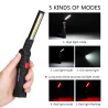 Torche LED COB - rechargeable USB - avec crochet suspendu
