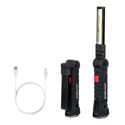 Torche LED COB - rechargeable USB - avec crochet suspendu