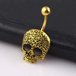 Crâne - clochette bague - piercing