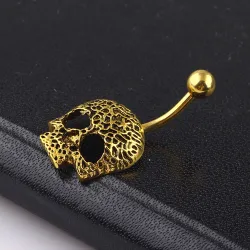 Crâne - clochette bague - piercing