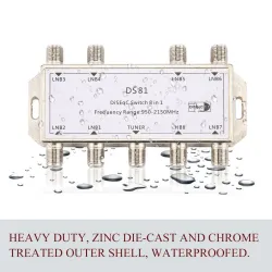8 en 1 - signal satellite - commutateur DiSEqC