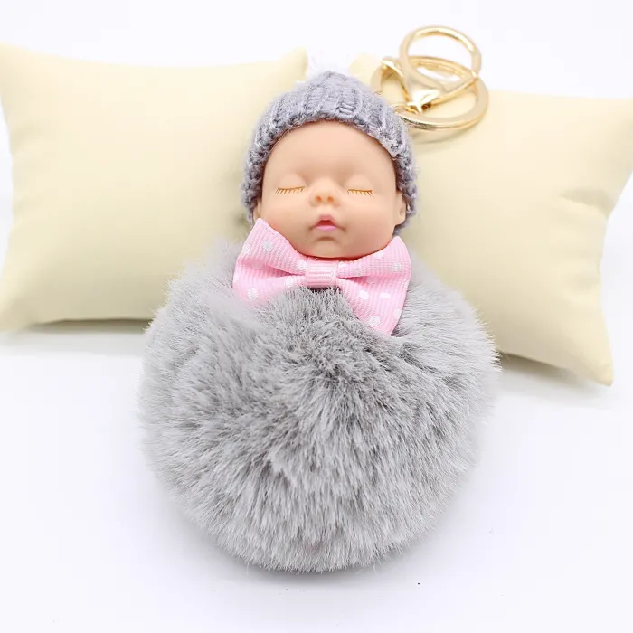 poupée de bébé dormant - porte-clés
