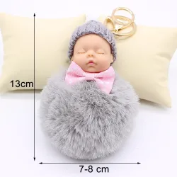 poupée de bébé dormant - porte-clés