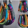 Boucle de sécurité - mousqueton en aluminium avec serrure 6 pièces