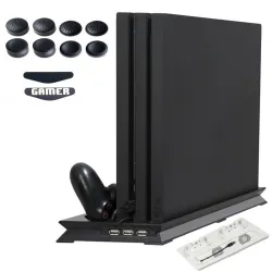 Playstation 4 Pro - support vertical - ventilateur de refroidissement - borne de recharge - USB Hub