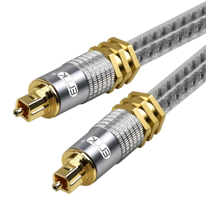 Toslink EMK - premium - câble audio optique numérique - Connecteur en or OD8.0mm Spdif - 1m - 2m - 3m - 5m