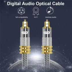 Toslink EMK - premium - câble audio optique numérique - Connecteur en or OD8.0mm Spdif - 1m - 2m - 3m - 5m