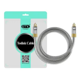 Toslink EMK - premium - câble audio optique numérique - Connecteur en or OD8.0mm Spdif - 1m - 2m - 3m - 5m