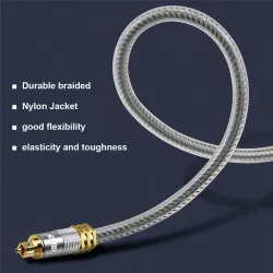 Toslink EMK - premium - câble audio optique numérique - Connecteur en or OD8.0mm Spdif - 1m - 2m - 3m - 5m