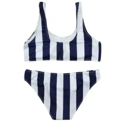 maillot de bain rayé - bikini sertie de poussoir