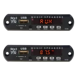 Wireless FM receiver - 5V 12V car MP3 player - audio module radio - Wma TF USB 3.5mm AUX speakersRadio
