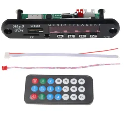 Wireless FM receiver - 5V 12V car MP3 player - audio module radio - Wma TF USB 3.5mm AUX speakersRadio