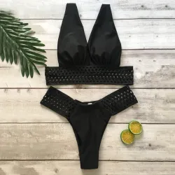 Bikini sexy sertie de trous dentelle