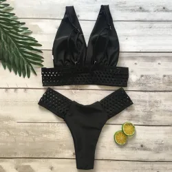 Bikini sexy sertie de trous dentelle