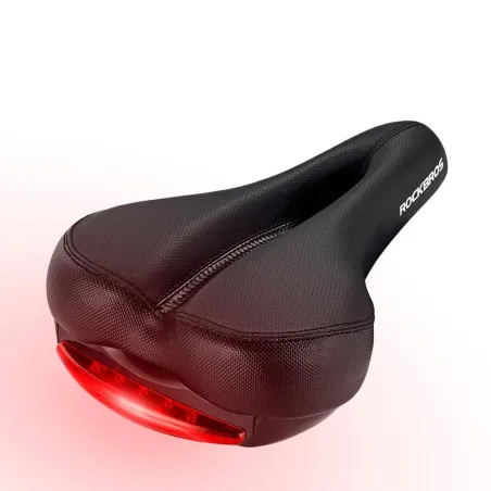 Selle de vélo avec éclairage d'avertissement