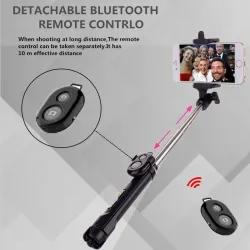 Autocollant Bluetooth Tripod avec bouton d'obturation pour smartphone