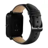 Bracelet en cuir avec boucle noire pour Xiaomi Huami Amazfit Bip