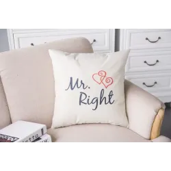 Mr & Mrs Alway Right - coton coussin cover 44 * 44cm