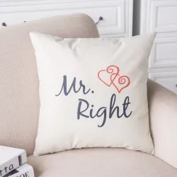 Mr & Mrs Alway Right - coton coussin cover 44 * 44cm