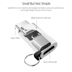 Adaptateur de type C Câble - Micro USB femelle à Type C Homme
