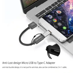 Adaptateur de type C Câble - Micro USB femelle à Type C Homme