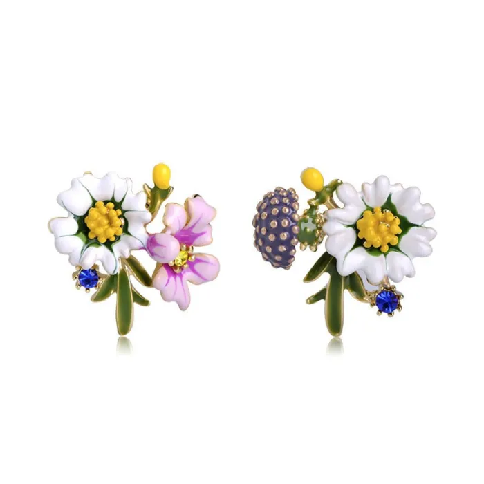 Petites boucles d'oreilles chrysanthème