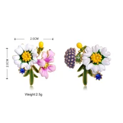 Petites boucles d'oreilles chrysanthème