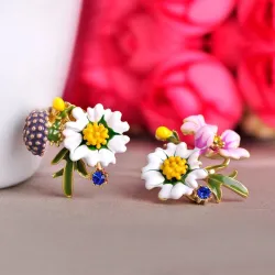 Petites boucles d'oreilles chrysanthème