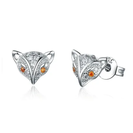 Petites boucles d'oreilles de renard en cristal
