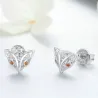 Petites boucles d'oreilles de renard en cristal