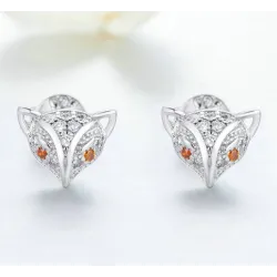 Petites boucles d'oreilles de renard en cristal