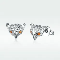 Petites boucles d'oreilles de renard en cristal