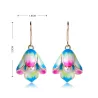 Fleurs de porcelaine & perles - boucles d'oreilles longues