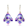 Fleurs de porcelaine & perles - boucles d'oreilles longues
