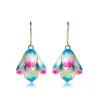 Fleurs de porcelaine & perles - boucles d'oreilles longues