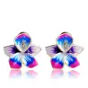 Boucles d'oreilles avec des cristaux de fleurs