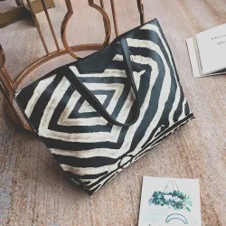 Leather bag with zebra pattern - 3 pcs setSets