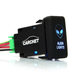 12V-24V Interrupteur de bouton-poussoir SPST - lumière alien pour Toyota