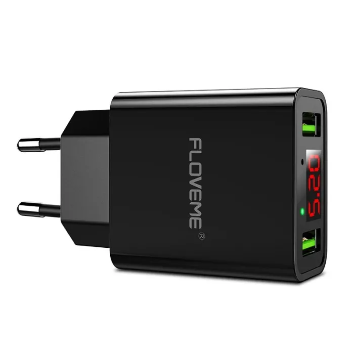 Smart dual USB - Adaptateur de charge numérique pour iPhone Samsung Xiaomi - Plug EU
