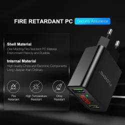Smart dual USB - Adaptateur de charge numérique pour iPhone Samsung Xiaomi - Plug EU