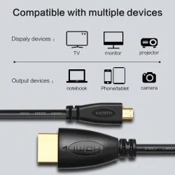 HDMI 3D 1080P plaqué or à micro HDMI - D type mâle à HDMI mâle - câble