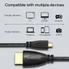 HDMI 3D 1080P plaqué or à micro HDMI - D type mâle à HDMI mâle - câble