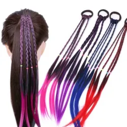 Bande de cheveux élastiques avec cheveux artificiels tressés