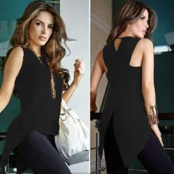 Blouse croisée irrégulière - haut élégant