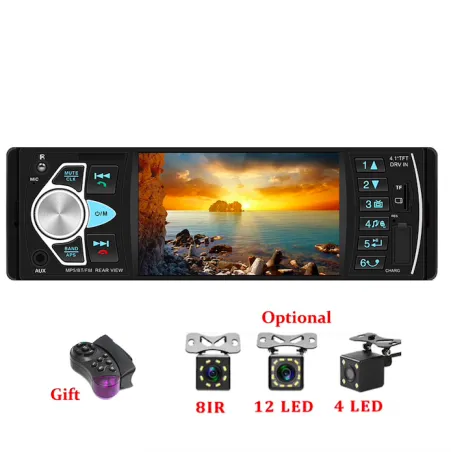 Bluetooth car radio - din 1 - 4 inch display - MP3/MP5 - rear camera - steering remoteRadio