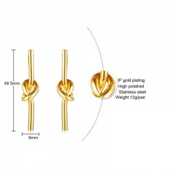Gold knot drop - stainless steel earringsEarrings
