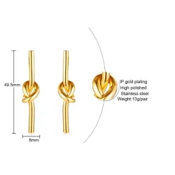 Gold knot drop - stainless steel earringsEarrings