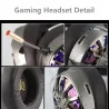 NiUB5 PC65 casque de jeu lumineux - 3D USB 7.1 casques PS4 avec bruit annulant