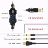 NiUB5 PC65 casque de jeu lumineux - 3D USB 7.1 casques PS4 avec bruit annulant