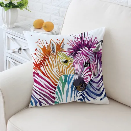 Safari coloré zèbres - housse de coussin